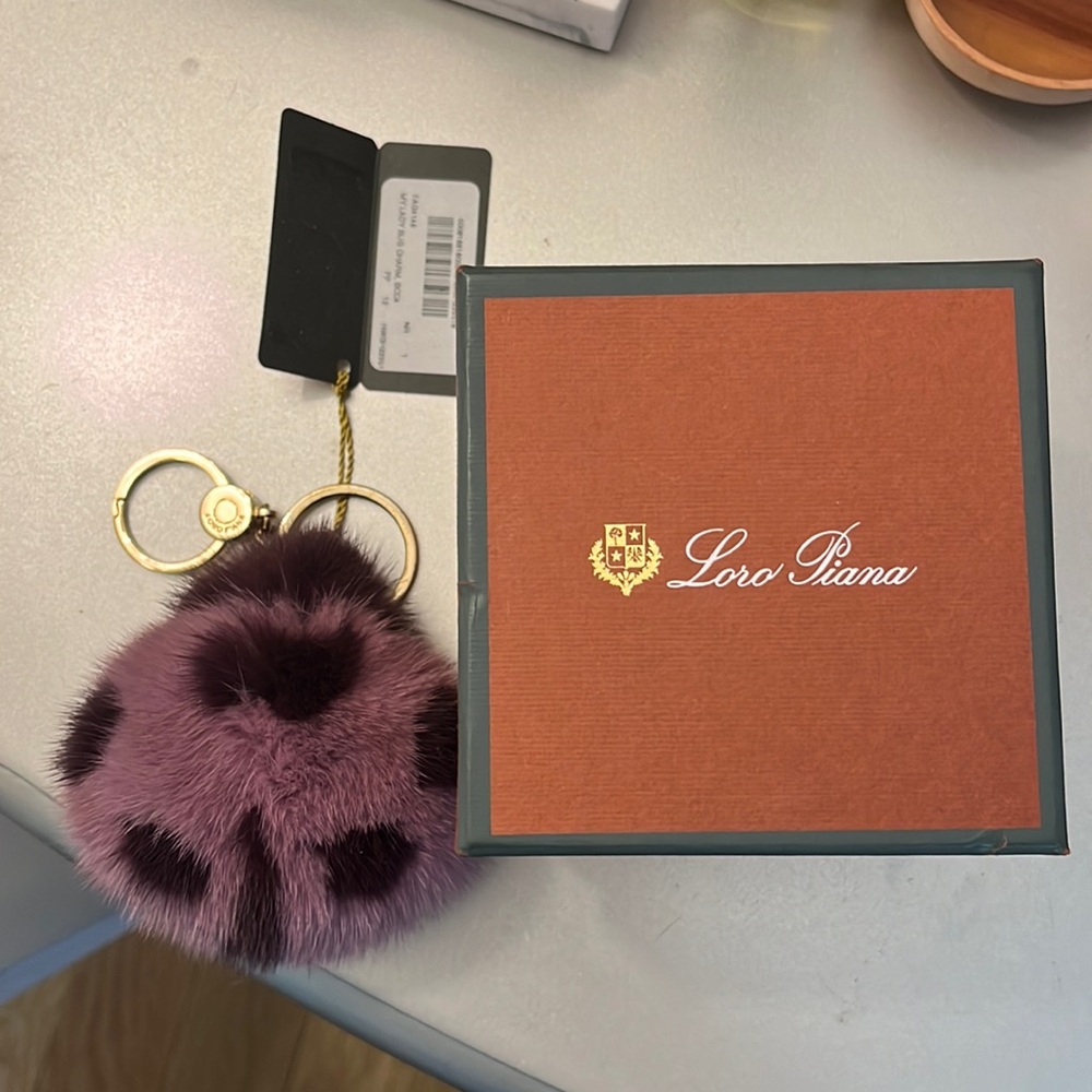 Loro Piana Mink Ladybug Keychain NWT